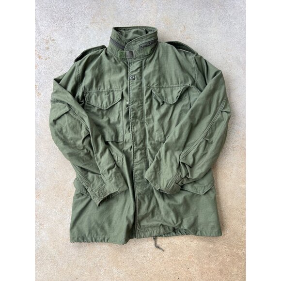 Vintage U.S. Military Cold Weather Field Jacket OD107 S Cotton Blend B4 - Picture 1 of 7
